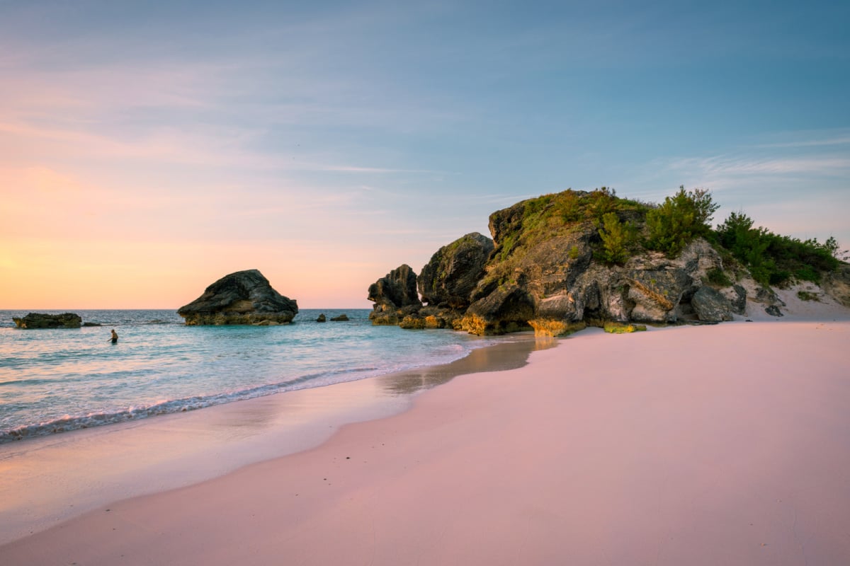 Pink sand at Horse Shoe Bay in Bermuda